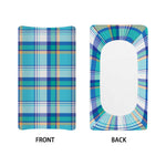 Blue Madras Pattern Print Changing Pad Cover