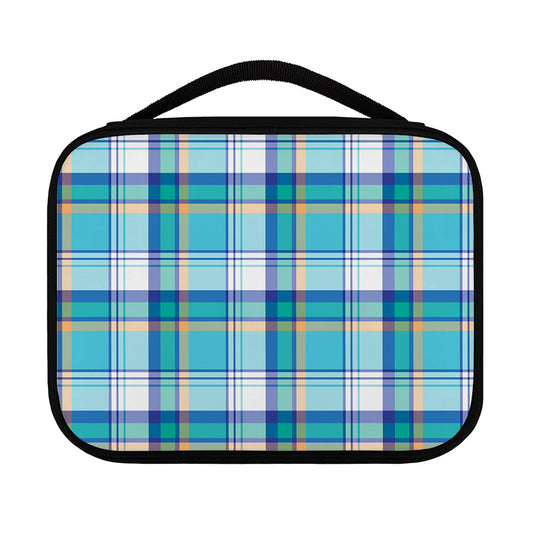 Blue Madras Pattern Print Classic Bible Case