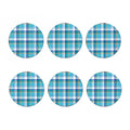 Blue Madras Pattern Print Coaster Set