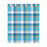 Blue Madras Pattern Print Curtain