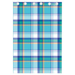 Blue Madras Pattern Print Curtain