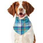 Blue Madras Pattern Print Dog Bandana