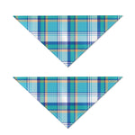 Blue Madras Pattern Print Dog Bandana