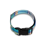 Blue Madras Pattern Print Dog Collar