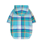 Blue Madras Pattern Print Dog Zip Up Hoodie