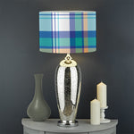 Blue Madras Pattern Print Drum Lamp Shade