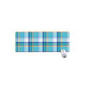 Blue Madras Pattern Print Extended Mouse Pad