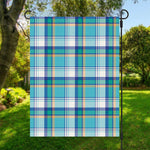 Blue Madras Pattern Print Garden Flag