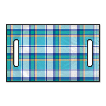 Blue Madras Pattern Print Golf Cart Seat Cover
