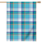 Blue Madras Pattern Print House Flag