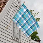 Blue Madras Pattern Print House Flag