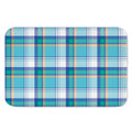 Blue Madras Pattern Print Indoor Door Mat