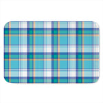 Blue Madras Pattern Print Indoor Door Mat