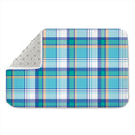Blue Madras Pattern Print Indoor Door Mat