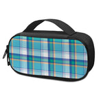 Blue Madras Pattern Print Insulin Cooler Travel Case