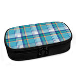 Blue Madras Pattern Print Insulin Cooler Travel Case