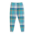 Blue Madras Pattern Print Jogger Pants