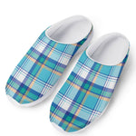 Blue Madras Pattern Print Mesh Casual Shoes