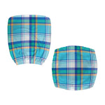 Blue Madras Pattern Print Office Chair Cover