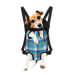 Blue Madras Pattern Print Pet Carrier Backpack
