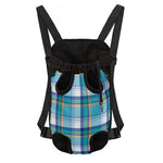 Blue Madras Pattern Print Pet Carrier Backpack