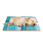 Blue Madras Pattern Print Pet Cooling Mat Cover