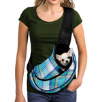 Blue Madras Pattern Print Pet Sling Carrier