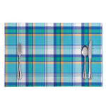 Blue Madras Pattern Print Placemat