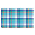 Blue Madras Pattern Print Polyester Doormat