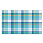 Blue Madras Pattern Print Polyester Doormat