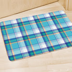 Blue Madras Pattern Print Polyester Doormat
