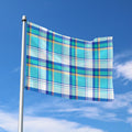 Blue Madras Pattern Print Polyester Flag
