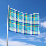 Blue Madras Pattern Print Polyester Flag