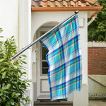 Blue Madras Pattern Print Polyester Flag