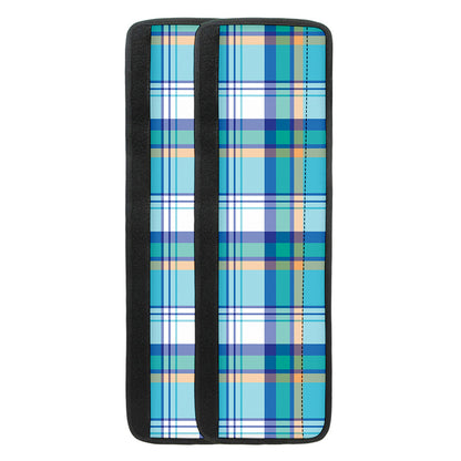 Blue Madras Pattern Print Refrigerator Handle Covers