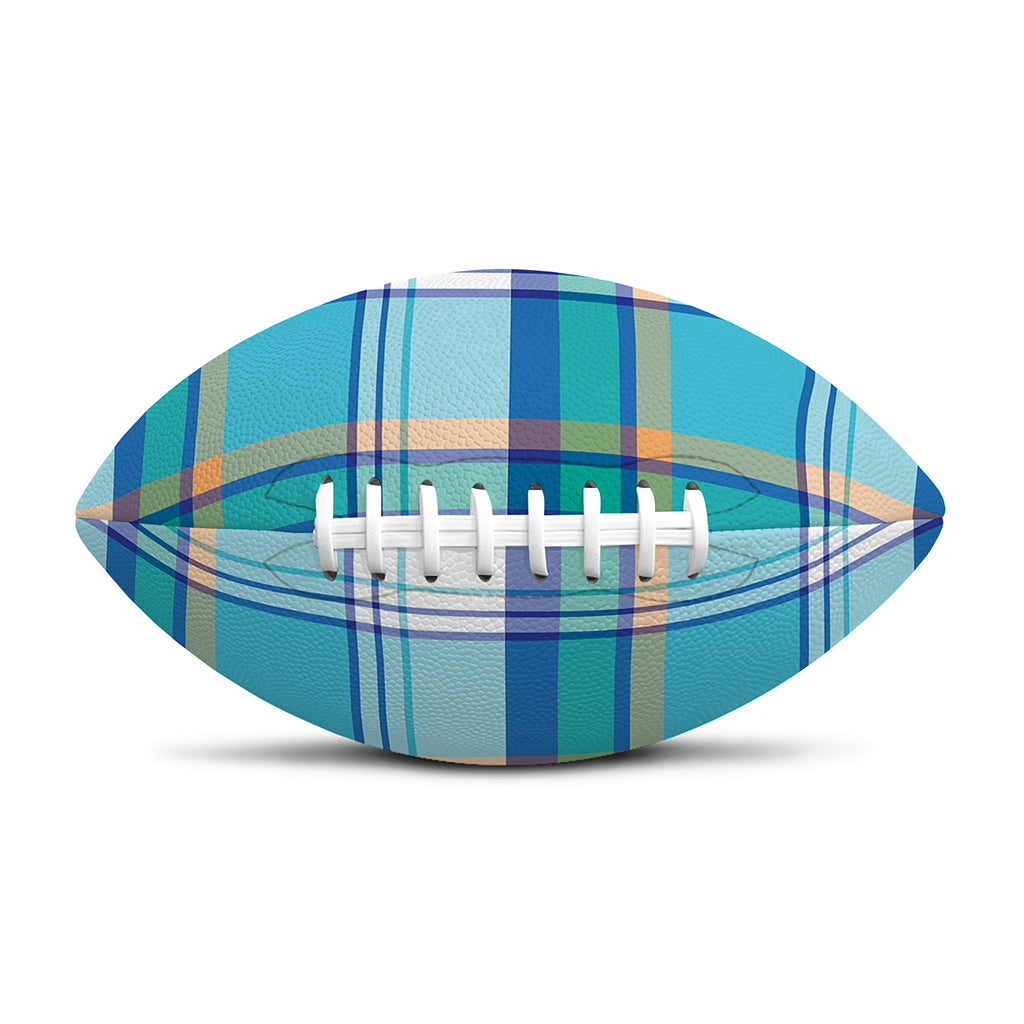 Blue Madras Pattern Print Rugby Ball