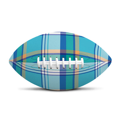 Blue Madras Pattern Print Rugby Ball
