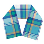 Blue Madras Pattern Print Scarf