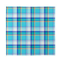 Blue Madras Pattern Print Silk Bandana