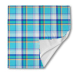 Blue Madras Pattern Print Silk Bandana