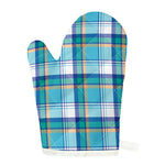 Blue Madras Pattern Print Single Oven Mitt