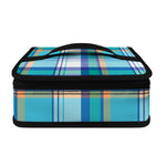 Blue Madras Pattern Print Small Lunch Bag
