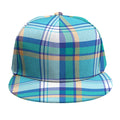 Blue Madras Pattern Print Snapback Cap