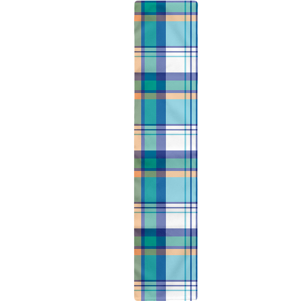 Blue Madras Pattern Print Table Runner
