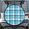 Blue Madras Pattern Print Tire Cover