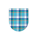 Blue Madras Pattern Print Toilet Lid Cover