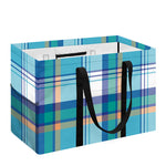 Blue Madras Pattern Print Utility Tote Bag