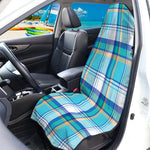 Blue Madras Pattern Print Waterproof Car Seat Cover