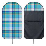 Blue Madras Pattern Print Waterproof Car Seat Cover