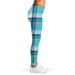 Blue Madras Pattern Print Women's Leggings